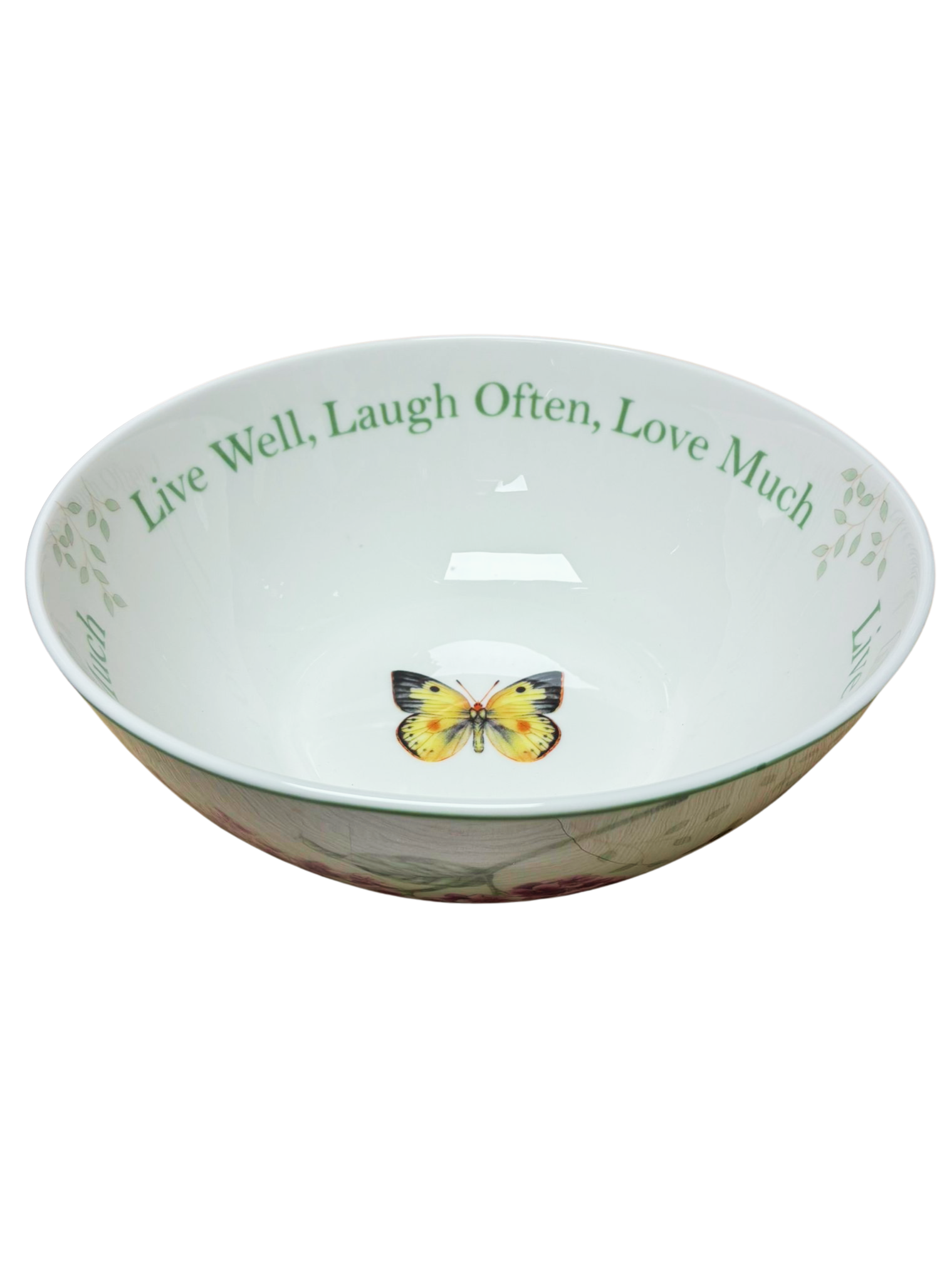 Lenox Butterfly Meadow Live Well Laugh Often Love Much Serving Bowl White Secondary image