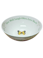 Lenox Butterfly Meadow Live Well Laugh Often Love Much Serving Bowl White
