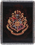 Harry Potter Hogwarts Decor Metallic Woven Tapestry Throw Blanket 48in x 60in