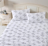 Laura Ashley - King Sheet Set, Cotton Flannel Bedding, Brushed for Extra Softness & Comfort (Jessika Lavender, King)