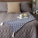 DII French Blue Diamond Lattice Throw, 50" x 60"