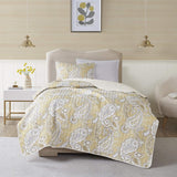 Comfort Spaces Quilt Set-Trendy Paisley Summer Cover, Cozy Coverlet Lightweight All Season Bedding Layer for Winter, Matching Shams, Twin/Twin XL, Sienna Paisley Wheat