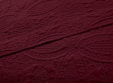 Chezmoi Collection Austin 3-Piece Oversized Bedspread Coverlet Set (Queen, Burgundy)