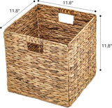 Trademark Innovations Foldable Hyacinth Storage Baskets with Iron Wire Frame (Set of 4)