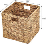 Trademark Innovations Foldable Hyacinth Storage Baskets with Iron Wire Frame (Set of 4)