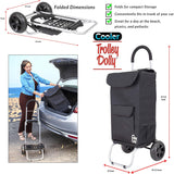 dbest products Cooler Trolley Dolly Black Insulated Cooler Bag Folding Collapsible Rolling Shopping Grocery Tailgating Cart