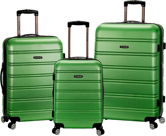 Rockland Melbourne Hardside Luggage 3 Piece set (20" 24" and 28") Green