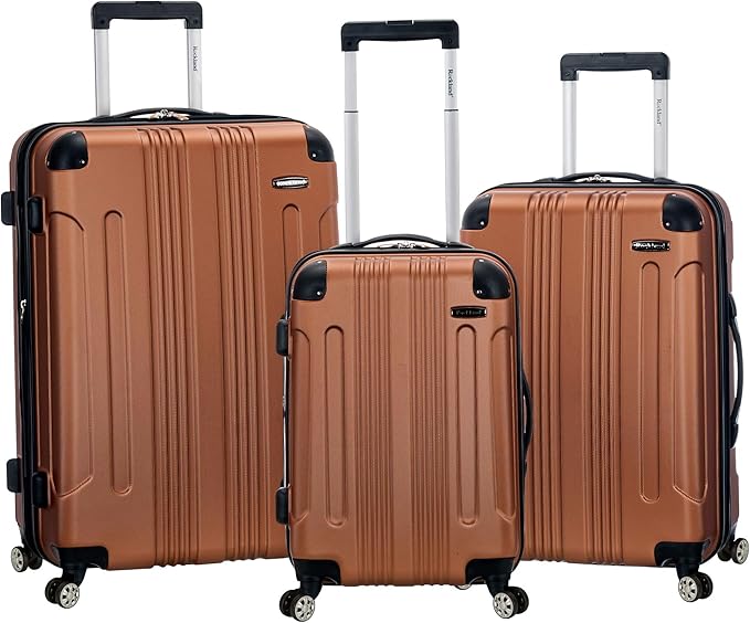 Rockland London Hardside Luggage 3 Piece set (20" 24" and 28") Brown Main image