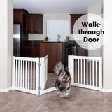 Primetime Petz 360 Configurable Freestanding Dog Gate With Door For Home Size 24 White