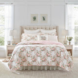 Laura Ashley King Quilt Set Cotton Reversible Bedding Set