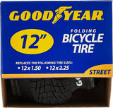 Goodyear Folding Bead Bicycle Tire, 12.5 x 2.25, Black