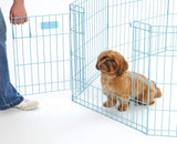 MidWest Homes for Pets Dog Exercise Pen & Playpen, 24"W x 24"H, With Door, Blue