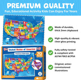 United States Puzzle for Kids - 70 Piece - USA Map Puzzle 50 States with Capitals - Childrens Jigsaw Geography Puzzles for Kids Ages 4-8, 5, 6, 7, 8-10 Year Olds - US Puzzle Maps for Kids Learning