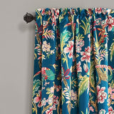 Lush Decor Dolores Light Filtering Window Panels, Pair, 52" W x 95" L, Navy & Multi - Toile Curtains - Floral Bird Print - Grandmillennial & French Country Curtains - Cottage & Maximalist Home Decor