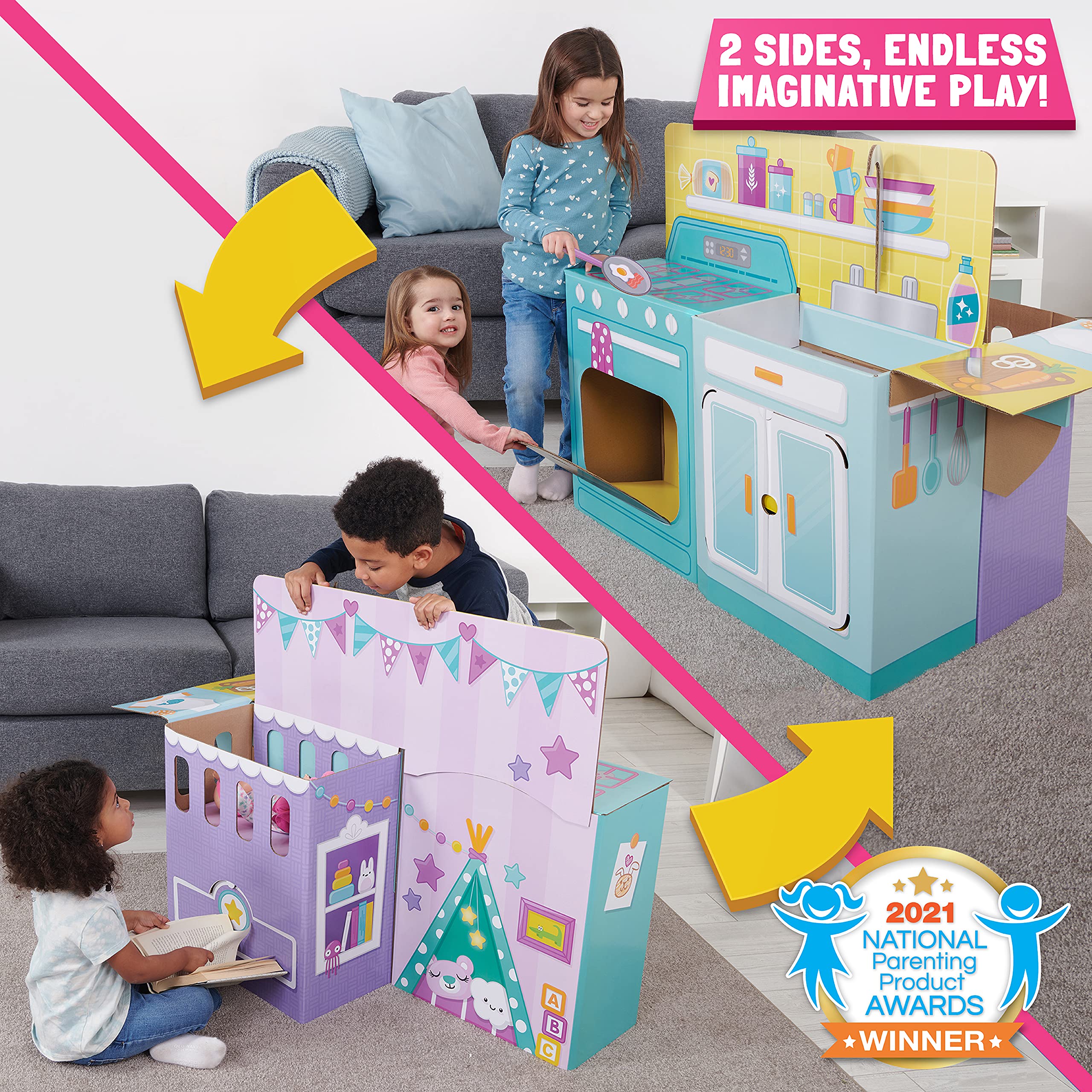 Pop2Play Nursery/Toddler Kitchen Playset – 2-in-1 Nursery and Kids Pretend Play Kitchen Main image