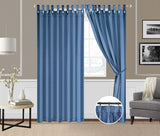 Linen Home StripeSolid Blackout Curtain Blue 160x235cm