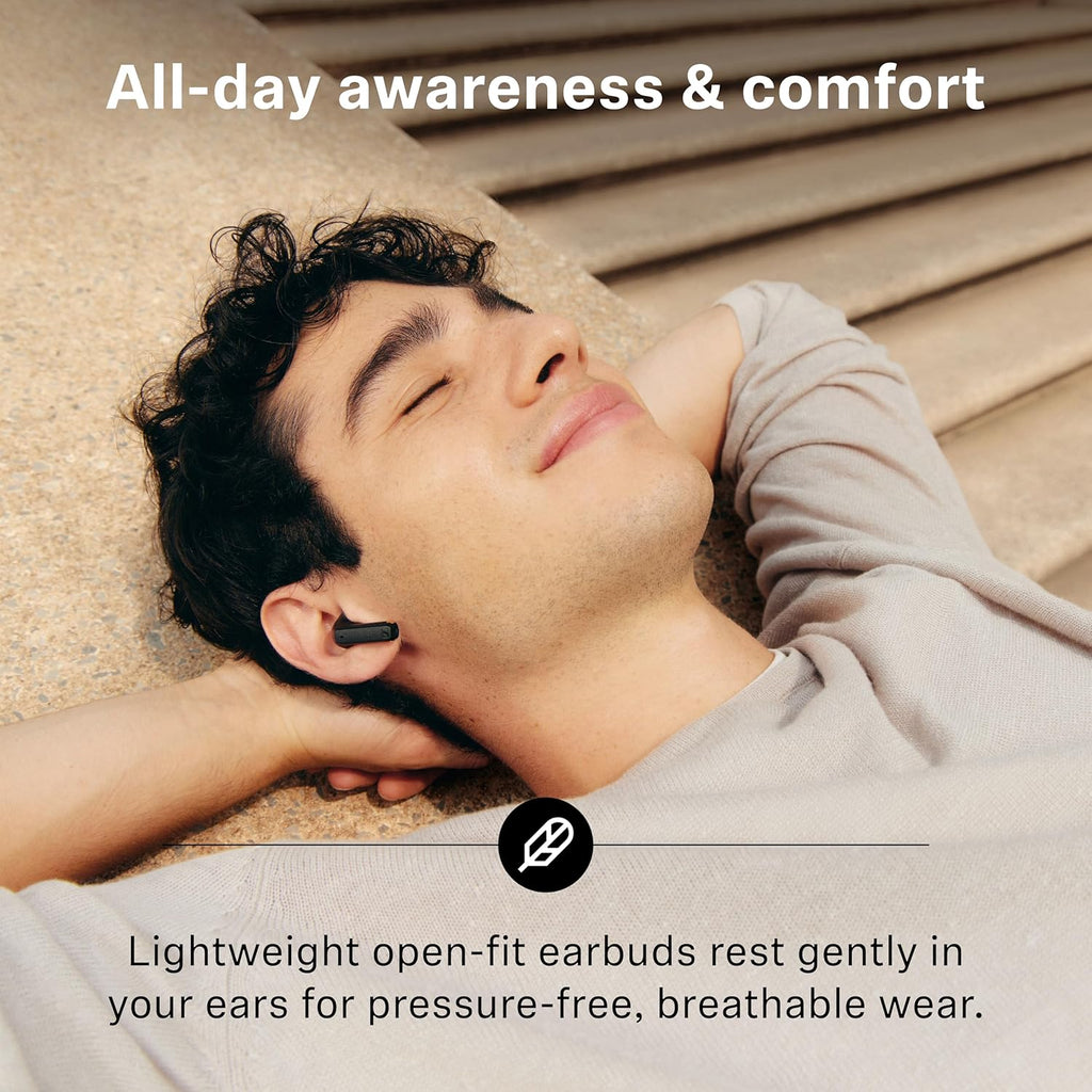 Sennheiser Accentum Open Wireless Earbuds Open Design Smart Touch Controls Comfortable Breathable Fit Up to 28H Battery Quick Charging IPX4 Clear Call Quality Cream
