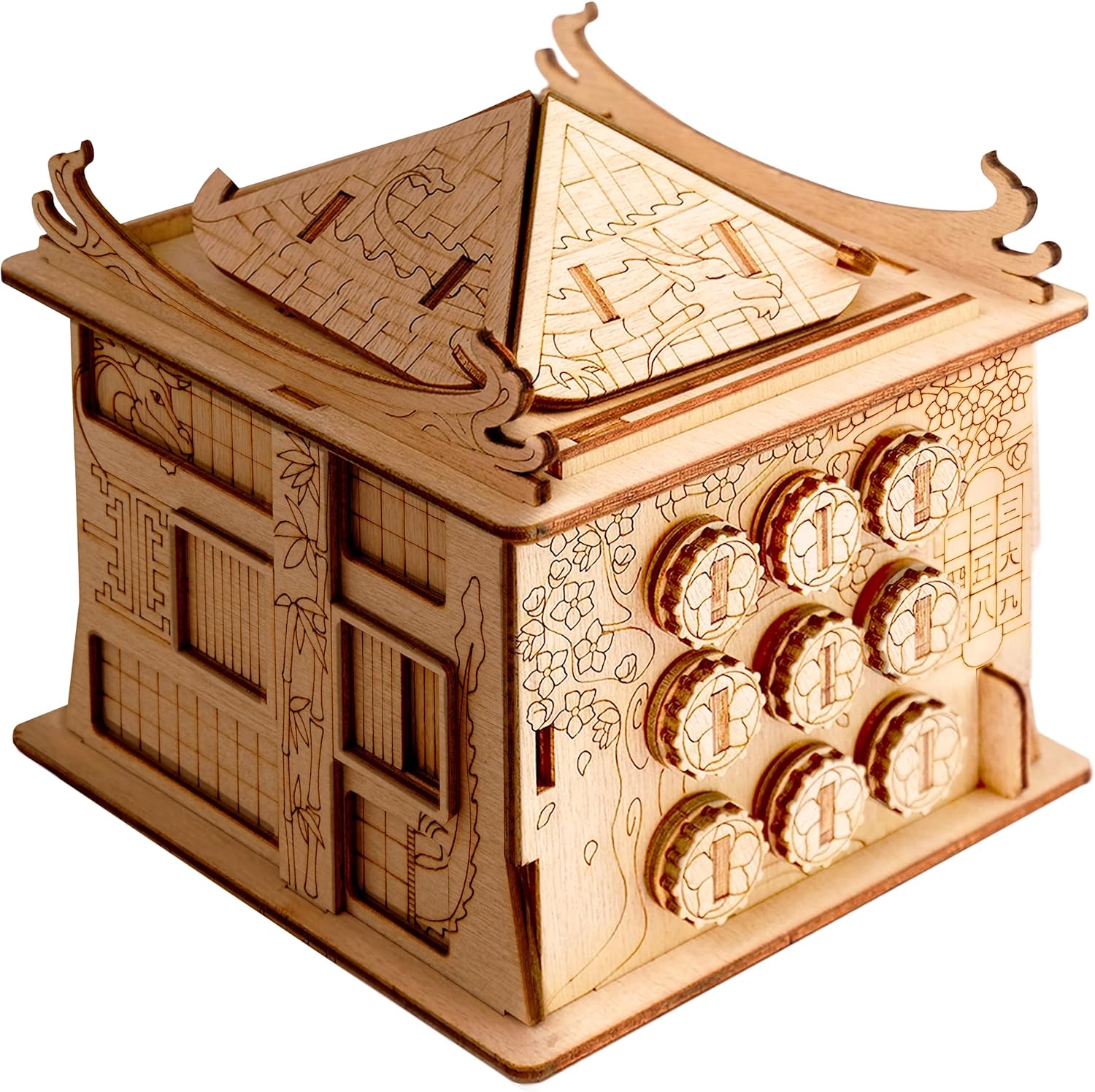 ESC WELT House of Dragon Puzzle Box - Escape Room in a Box - Brain Teaser Games for Adults - 3d Board Games with Hidden Compartment - Gift Box - Cash Puzzles Money Box - Wooden Board Game for Adults Main image