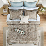 Madison Park Aubrey Cozy Comforter Set, Faux Silk Jacquard Paisley Design