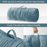 Intelligent Design Edelia Foldable Poly Chenille Light Weight Lounge Floor Pillow Cushion Tufted Seat for Meditation, Game Playing, Yoga, Reading with Travel Wrap, 27" W x 74" L, Aqua