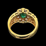 Emerald Diamond 750 Yellow Gold Ring