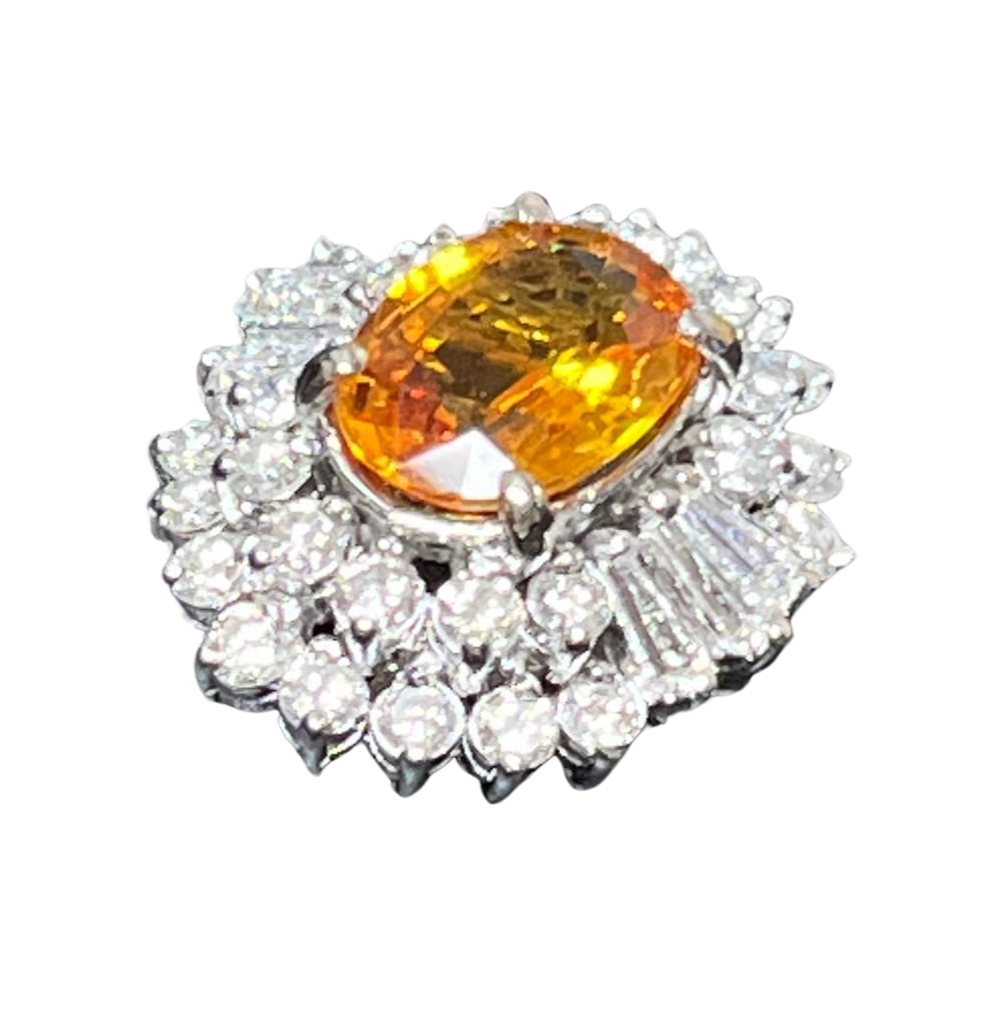750WG YS1 D28 TD6 6.9G Yellow Sapphire And Diamond Ring