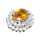 750WG YS1 D28 TD6 6.9G Yellow Sapphire And Diamond Ring