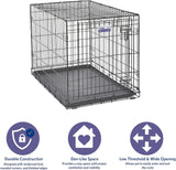 MidWest iCrate 36in Folding Metal Dog Crate With Divider Panel For Intermediate Dog Breed