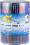 Pilot, FriXion Clicker Erasable Gel Pens, Fine Point 0.7 mm, Tub of 35, Black, Blue & Red