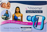 Freemie Equality Double Manual Concealable Breast Pump, Blue and Clear, 25/28mm Funnels