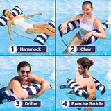 Aqua 4-in-1 Monterey Hammock Pool Float & Water Hammocks – 2-3-4 Multipacks – Multiple Colors/Styles – for Adults and Kids Floating