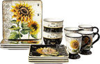 Certified International Corp 89093 French Sunflower Dinnerware Set, Multicolor 16pcs