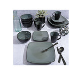 Gibson Soho Lounge Square Reactive Glaze Stoneware Dinnerware Set, Service for 4 (16pc)