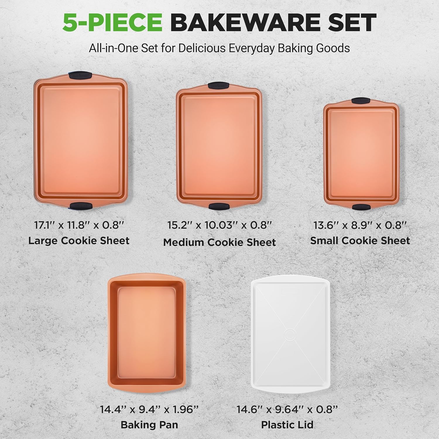 NutriChef 5 Piece Baking Pan Set Secondary image