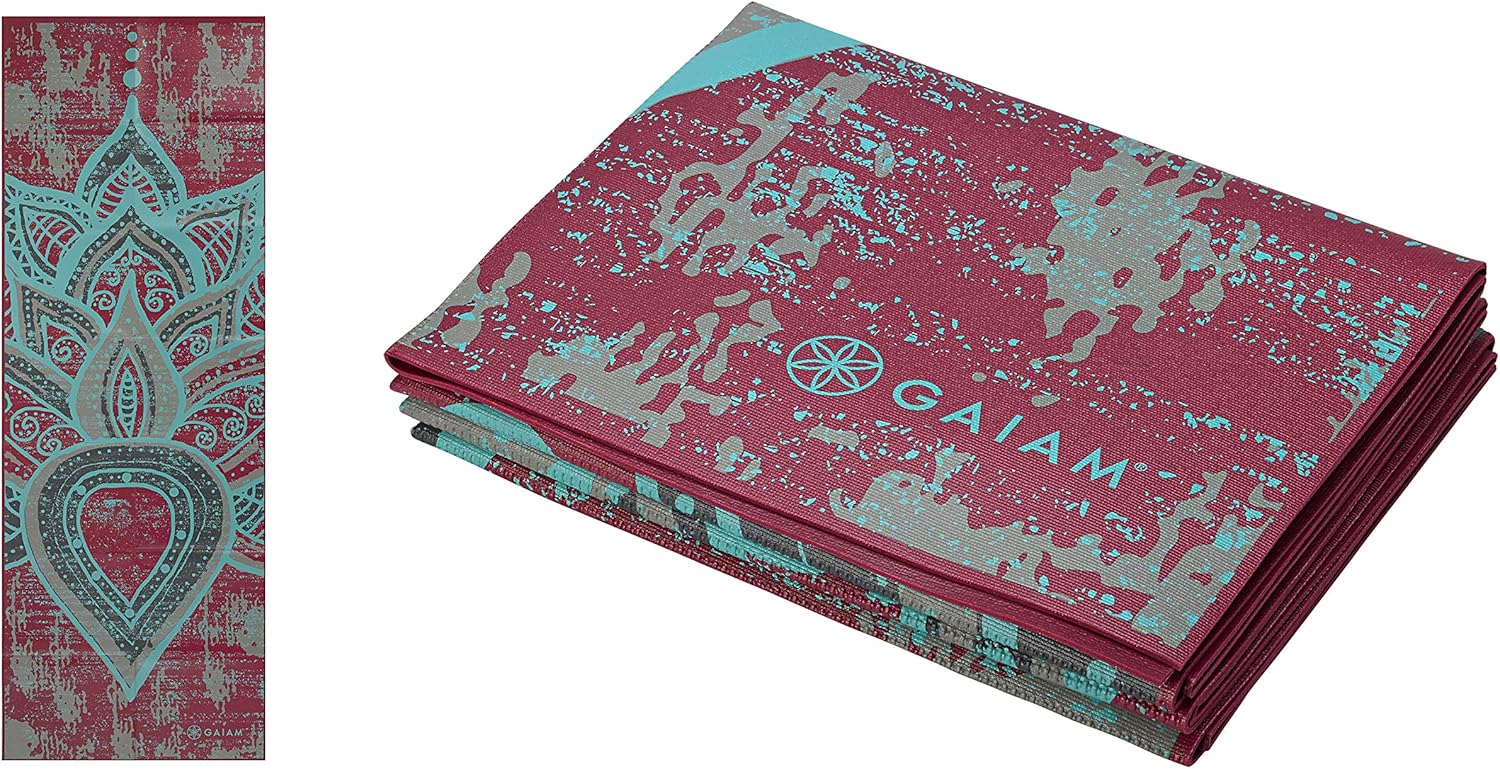 Gaiam Foldable Yoga Mat 68inLx24inWx2mm Thick Be Free Main image