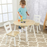 STORAGE TABLE W/2CHAIRS-WHITE/NATURAL KIDKRAFT 778/27027