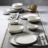 Gibson Elite Rhinebeck Round Reactive Glaze 16pcs Double Bowl Stoneware Dinnerware Set