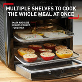Tefal Easy Fry Healthy Air Fryer Oven & Grill w/7 Accessories 11L 9-in-1 FW5018 – 8 Programmes, 99% Less Fat, Rotisserie, Easy-to-Clean, Black