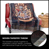 Harry Potter Hogwarts Decor Metallic Woven Tapestry Throw Blanket 48in x 60in