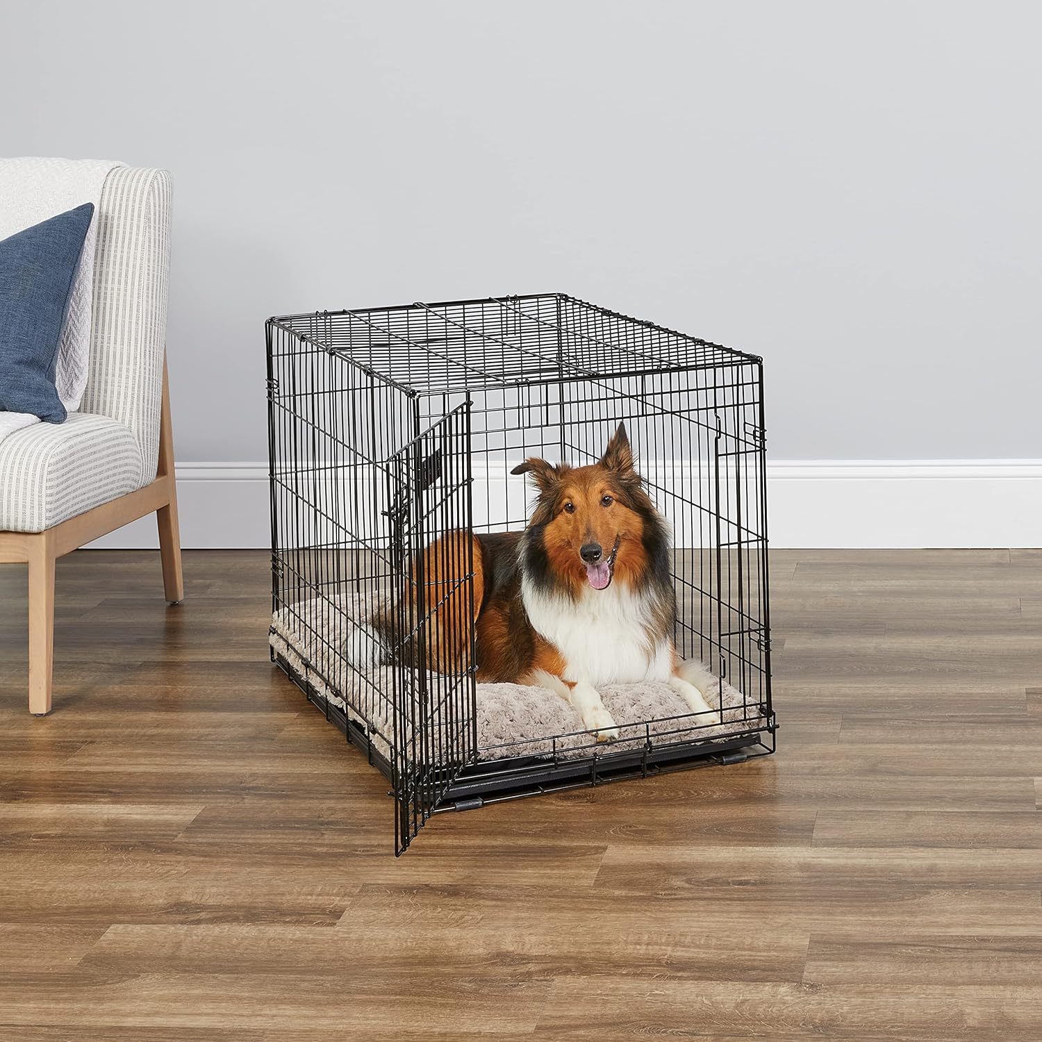MidWest iCrate 36in Folding Metal Dog Crate With Divider Panel For Intermediate Dog Breed Secondary image