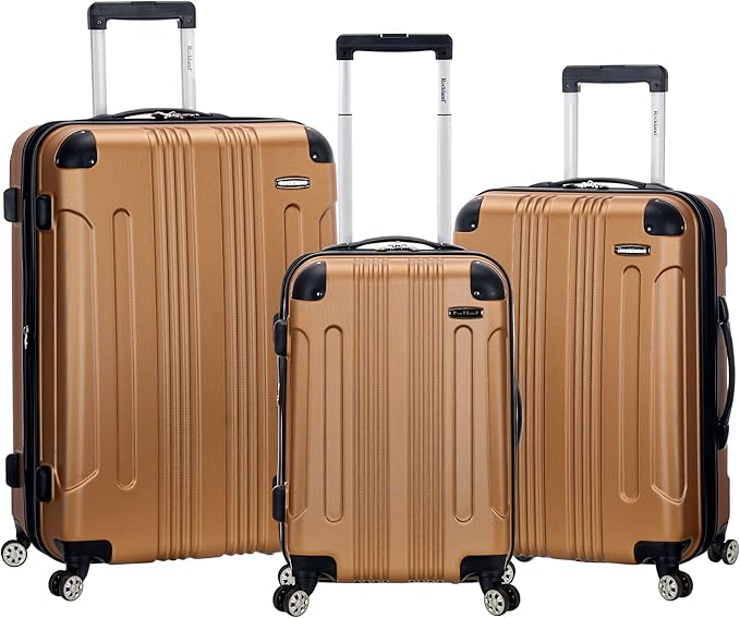 Rockland London Hardside Luggage 3 Piece set (20" 24" and 28") Gold