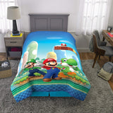 Franco Kids Bedding Super Soft Microfiber Reversible Comforter, Twin/Full, Mario