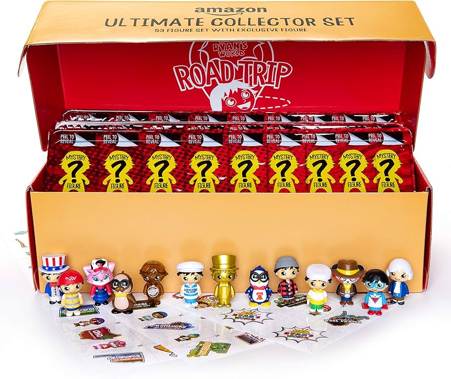 Ryan’s World Road Trip 53 pc Complete Figure Set + Bonus Figure, Mystery Figures For All 50 States, Ultra-Rare Figures, Surprise Exclusive Micro Figure, State Stickers, USA Map Secondary image