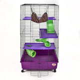 Kaytee My First Home Deluxe Multi-Level Habitat with Casters for Pet Ferrets 24" x 24" x 41.5"