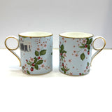 Wedgwood, Bone China Wild Strawberry Bloom Mug, Set Of 2