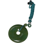 Fei Cui Green A Jade Donut Pendant Necklace