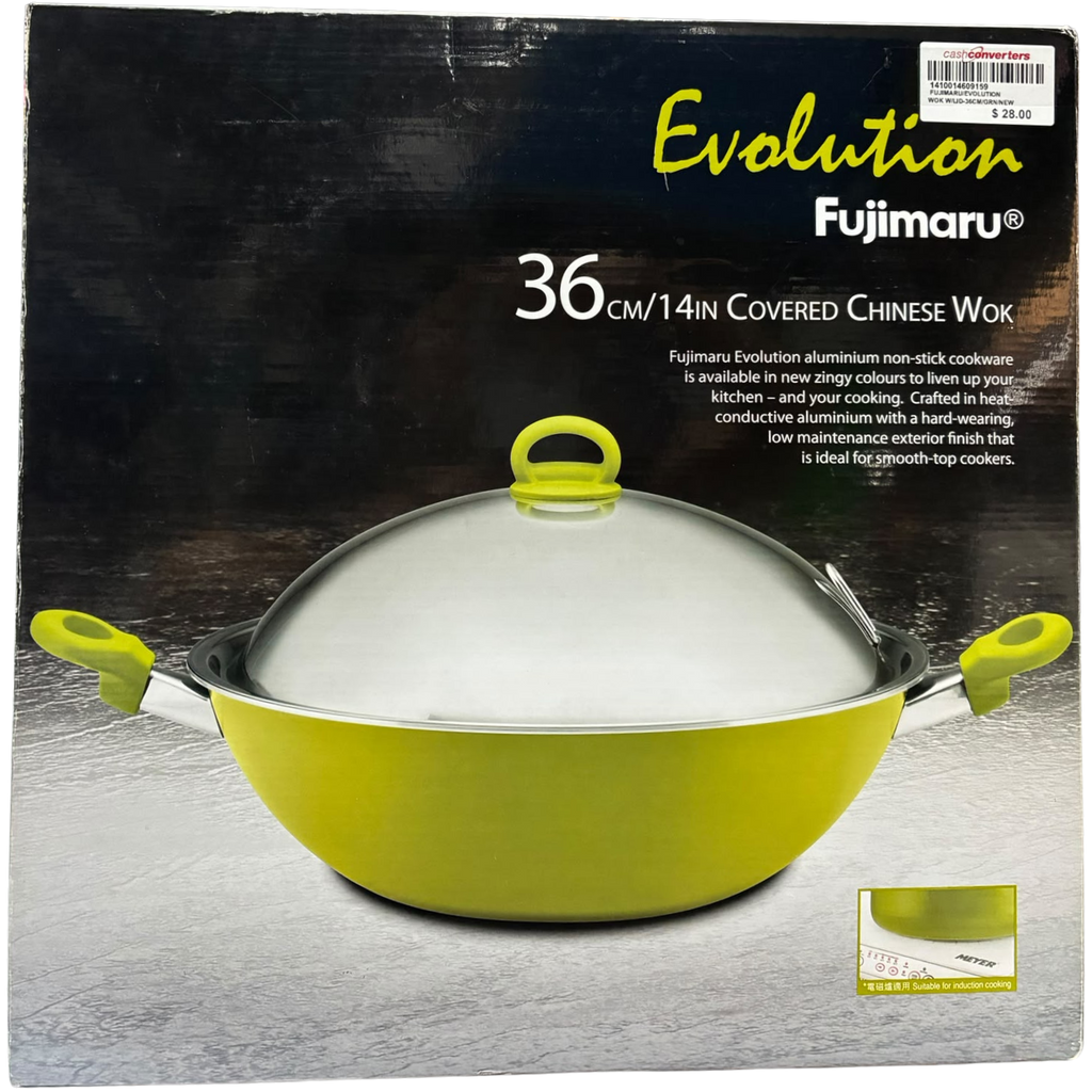 Meyer Fujimaru Evolution 36cm Covered Chinese Wok Lime Green