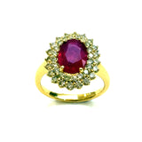 18KYG Ruby (Lead Fill) Diamond Ring