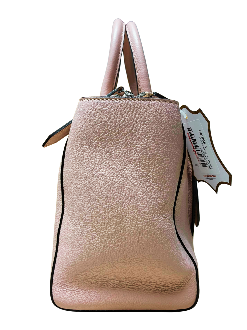 Bally Sommet ZIP Logo Engraved Leather 2way Handbag Shoulder Bag Pink Beige
