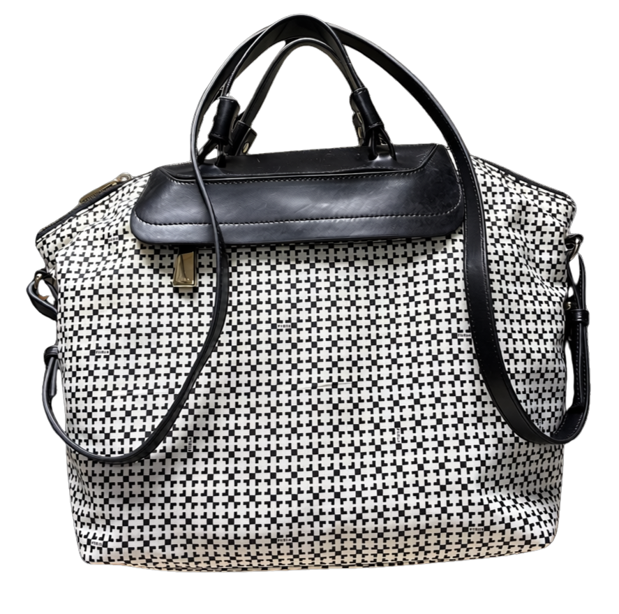 Printed Nylon Large Divided Satchel Tote